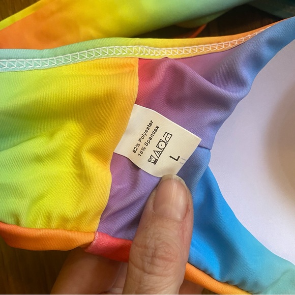 NWOT Rainbow cross-front bikini top, Size L & Size XL - Picture 4 of 7